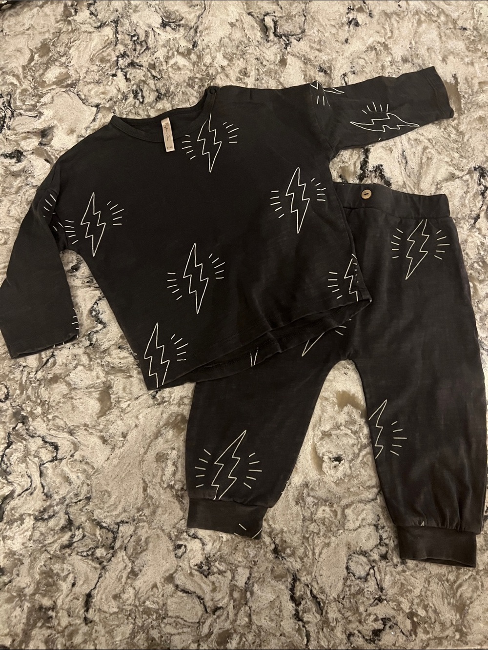 Rylee + Cru Black Lightning Print matching Set